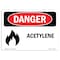 Signmission Safety Sign, OSHA Danger, 10" Height, 14" Width, Acetylene, Landscape OS-DS-D-1014-L-1988 - alternate 1